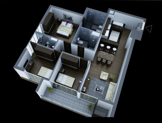 Layout of 4 bedroom apartments in Lancaster Hanoi
